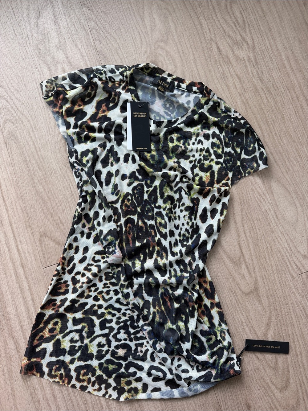 Revolve Women's Leopard Print Short Sleeve Top - Black, White, Brown